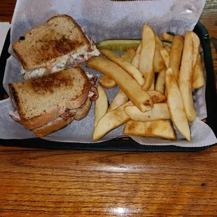 Rachel Sandwich And Steak Fries. Was A Little Chintzy On The Turkey, But Still Good.