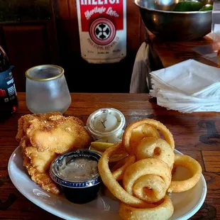 Fish And Onion Rings.