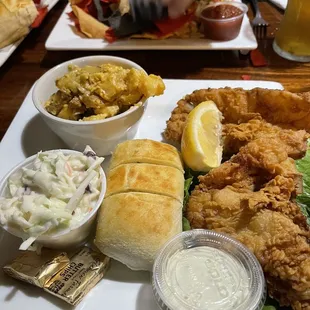 Fish fry. Cheesy potatoes were delicious too.