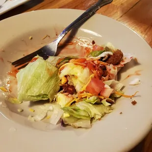 Great side salad (almost gone here), includes red onion. Ken's dressings offered.