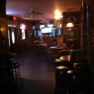 a dimly lit bar
