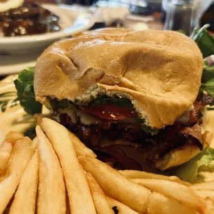 Pastrami cheeseburger and fries!