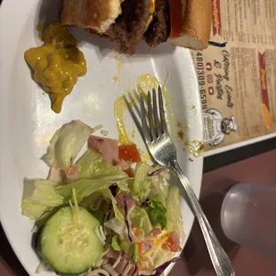 Triple threat burger and Chef salad. Both delicious