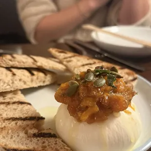 Burrata Cheese with Honeynut Jam, a must!! We ended up ordering another one.
