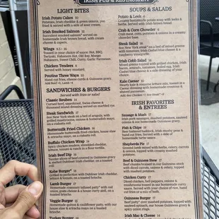 Food menu