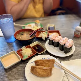 Inari and crab salad