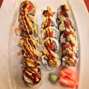 Kiss of Fire, Mexican Roll, &amp; Tornado Roll