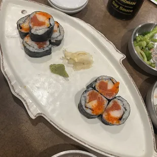 a plate of sushi