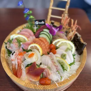 30 piece sashimi dish. Yummy!
