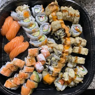 Takeout order of sushi