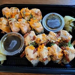 Take out. Big size, fresh, and great taste