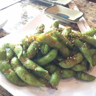 Spicy Garlic Edamame