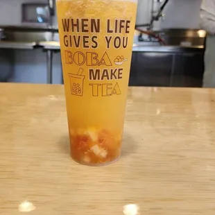 Mango Fruit Tea with Coconut Jelly