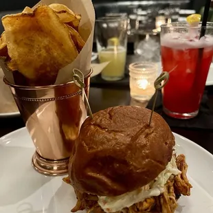 Pulled chicken sandwich