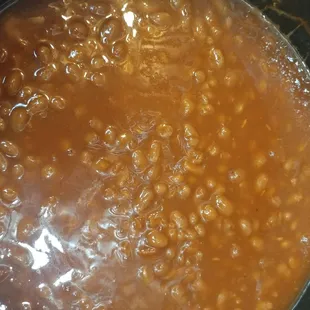 Baked beans slow cooked