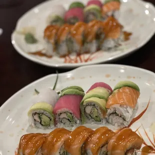 Dragon and Rainbow rolls