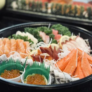  a bowl of sushi