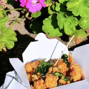 #A3 Basil Popcorn Chicken 塔香鹹酥雞 | $9.49 (Bomb - made w/ dark meat + plenty of fried basil!)