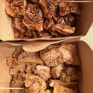 chicken wings and fried chicken, food