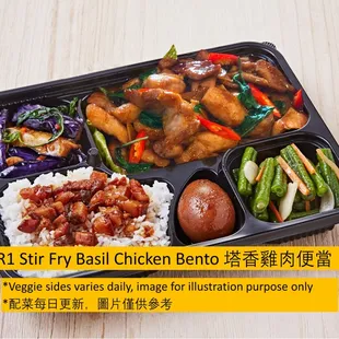 Stir Fried Basil Chicken Bento