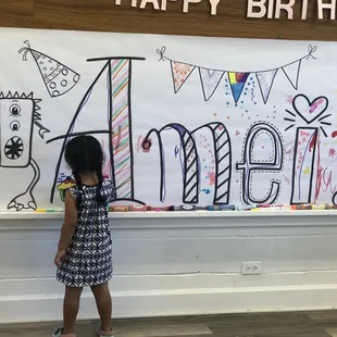 Personalized banner the kids painted and embellished