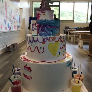 Painted Birthday Cake