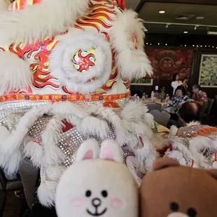 Chinese lion danced through the audience