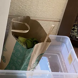Left a plastic bin out for our delivery just in case.