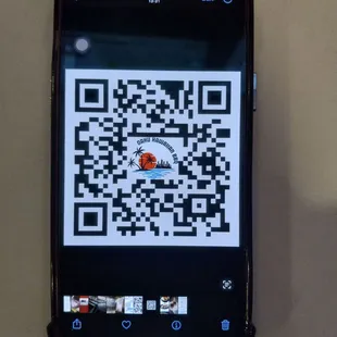a qr code on a cell phone