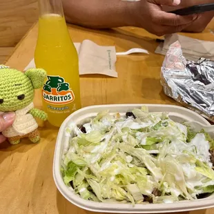 grilled steak bowl with pineapple Jarritos