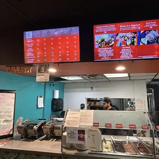 Menu and counter