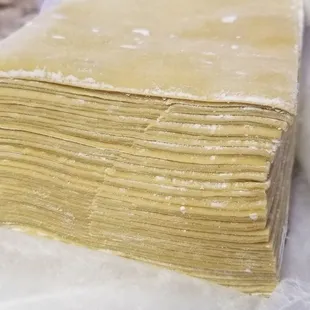 a stack of noodles