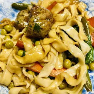 Homemade veggie and sausage dish using fresh chow fun noodles!