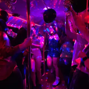 Surprise birthday party on Oahu Party Bus's "Ace" party bus