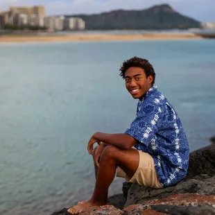 We were able to get some amazing Senior photos of Christopher with Diamond Head in the background during the session as well
