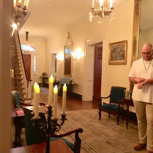 Hallway outside of living room and dining area.