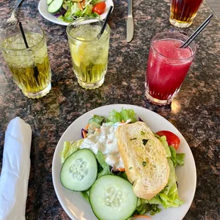 Side salads with flight of Juleps