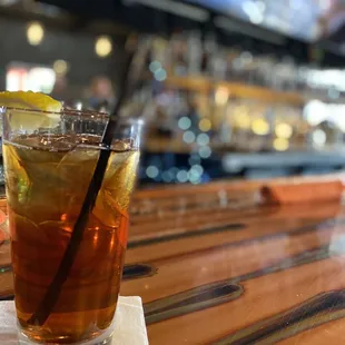 a drink on a bar