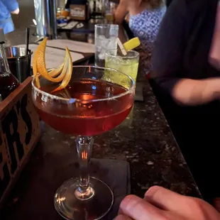 This is an amazing Fall Black Manhattan created for me by Joseph here at Oak and Ivy. It's amazing, come see him.