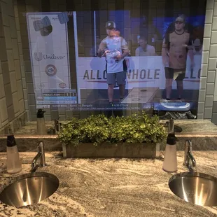Bathrooms have TVs! Lol
