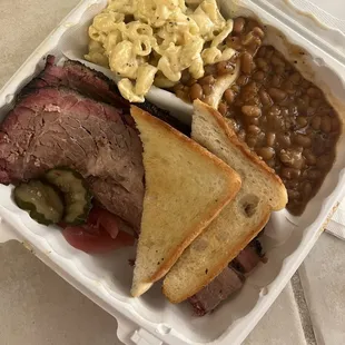 Brisket Macaroni and Pit beans