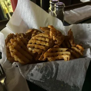 Large cross cut fries.