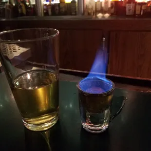 Flaming Dr Pepper. Nuff said. This place is solid.