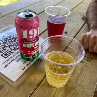 Watermelon mint cider and blueberry boyfriend cider