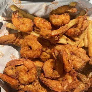 Fried shrimp and fish