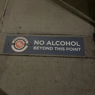 no alcohol beyond this point