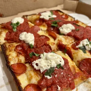 Classic Detroit deep dish-YUM. June 2022