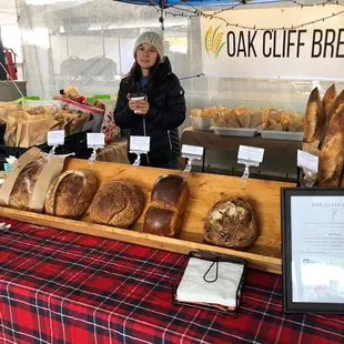 Farmers market stand. Every Sunday at the downtown Dallas Farmer's Market