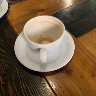 Empty cappuccino cup