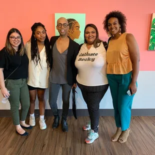 The amazing women of @getintuitpodcast and artist Ari